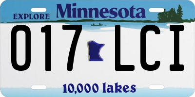 MN license plate 017LCI