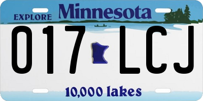 MN license plate 017LCJ