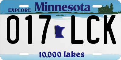 MN license plate 017LCK