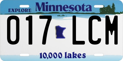 MN license plate 017LCM