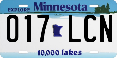 MN license plate 017LCN