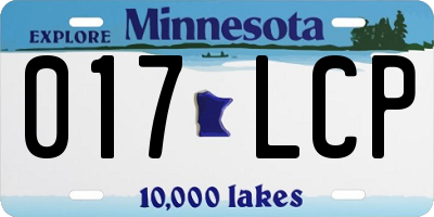MN license plate 017LCP