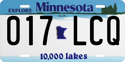 MN license plate 017LCQ