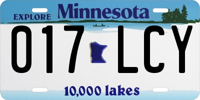 MN license plate 017LCY