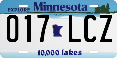 MN license plate 017LCZ
