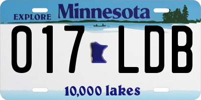 MN license plate 017LDB