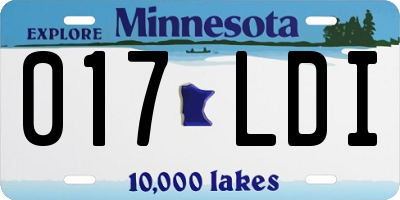 MN license plate 017LDI