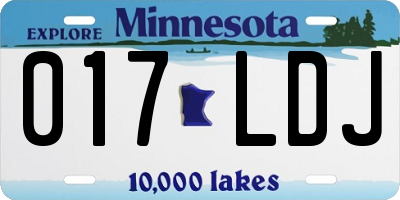MN license plate 017LDJ