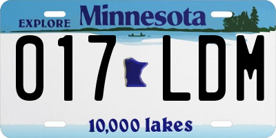 MN license plate 017LDM