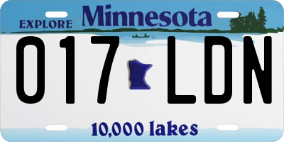 MN license plate 017LDN