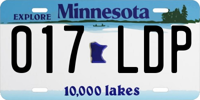 MN license plate 017LDP
