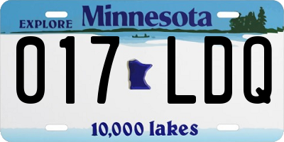MN license plate 017LDQ