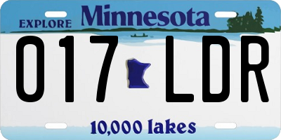MN license plate 017LDR