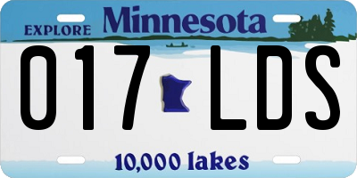 MN license plate 017LDS