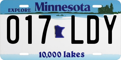 MN license plate 017LDY