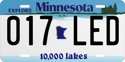 MN license plate 017LED