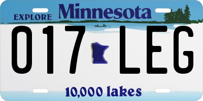 MN license plate 017LEG