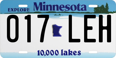 MN license plate 017LEH