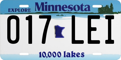 MN license plate 017LEI