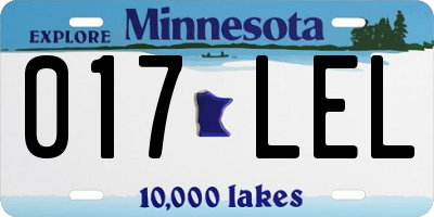 MN license plate 017LEL
