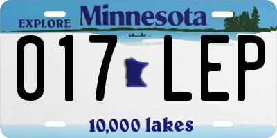 MN license plate 017LEP