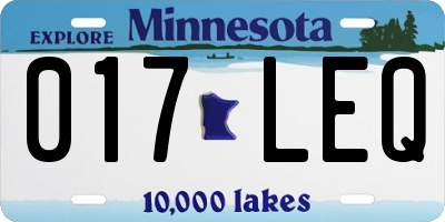 MN license plate 017LEQ