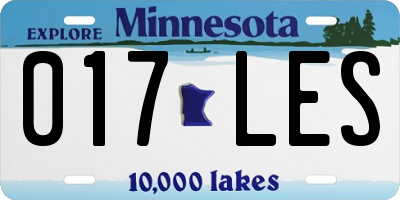 MN license plate 017LES