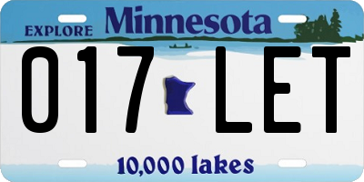 MN license plate 017LET