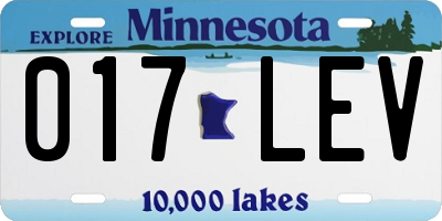 MN license plate 017LEV