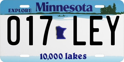 MN license plate 017LEY