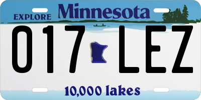 MN license plate 017LEZ