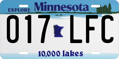 MN license plate 017LFC