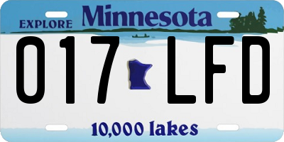 MN license plate 017LFD