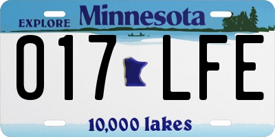 MN license plate 017LFE