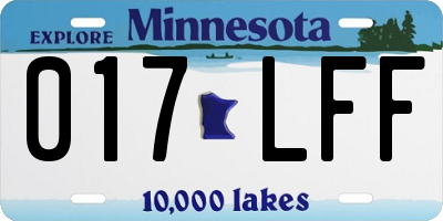 MN license plate 017LFF
