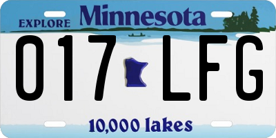 MN license plate 017LFG