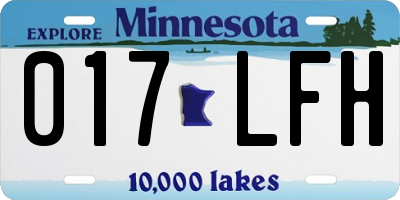 MN license plate 017LFH