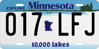 MN license plate 017LFJ