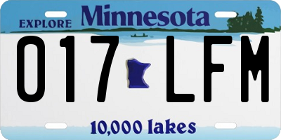 MN license plate 017LFM