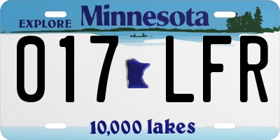 MN license plate 017LFR