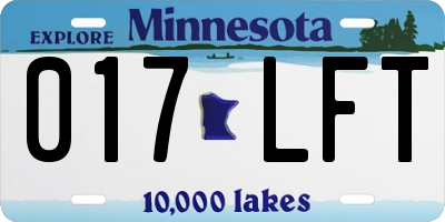 MN license plate 017LFT