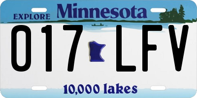 MN license plate 017LFV