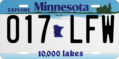 MN license plate 017LFW