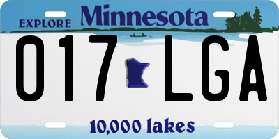 MN license plate 017LGA