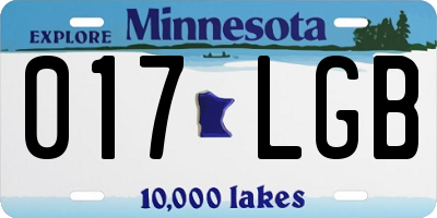MN license plate 017LGB