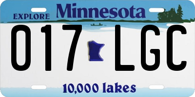 MN license plate 017LGC