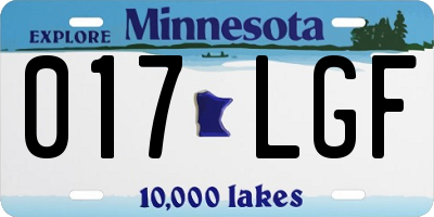 MN license plate 017LGF