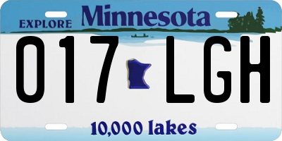 MN license plate 017LGH