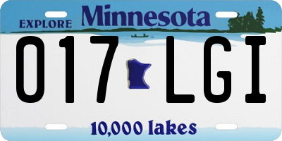 MN license plate 017LGI