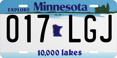 MN license plate 017LGJ
